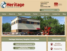 Tablet Screenshot of heritageveterinary.com